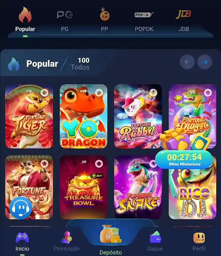 Aplicativo móvel 70GAME cassino
